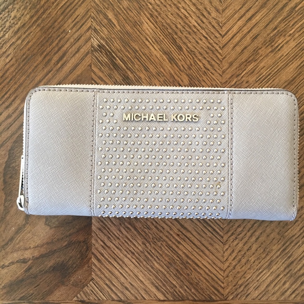 Michael Kors Grey Studded Leather Wallet